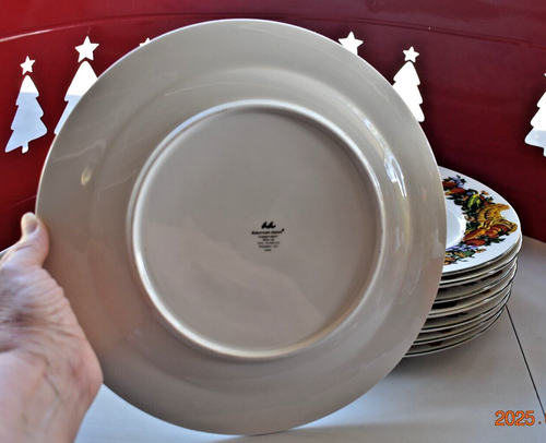 4 ~ American Atelier PILGRIMS HARVEST Dinner Plate #7034-45 Porcelain VTG 1997 - Picture 5 of 6
