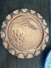 Gregorian antique hand hammered copper plate,made in USA,9.5"
