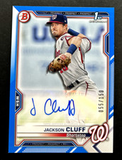 2021 Bowman 1st - Jackson Cluff #PAPR-JC Washington Nationals - Blue AUTO /150