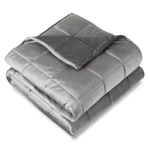 Bare Home Weighted Blanket - Minky Fleece - Nontoxic Glass Beads
