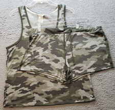 2 Piece Set Lucky Brand Tank  Shorts Womens Large Multi Camouflage Sleepwear