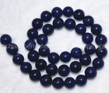 Natural 10mm Sri Lanka Dark Blue Jade Round Gemstone Loose Beads 15''