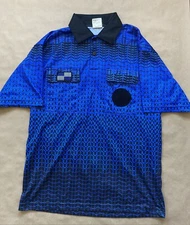 Official Sports NISOA Short Sleeve Soccer Referee Shirt Blue Black size M