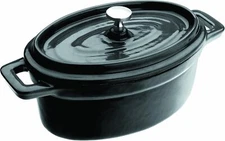 IBILI Oval Mini Casserole, 15 x 10 x 6 cm, Black,Other Cookware