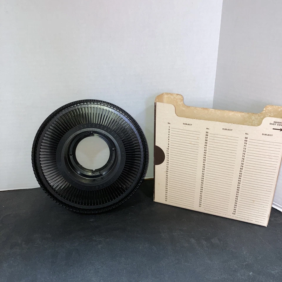 Bandeja deslizable vintage Sawyer's Rototray 100 2"x2" carrusel con caja original Foto 2 de 4