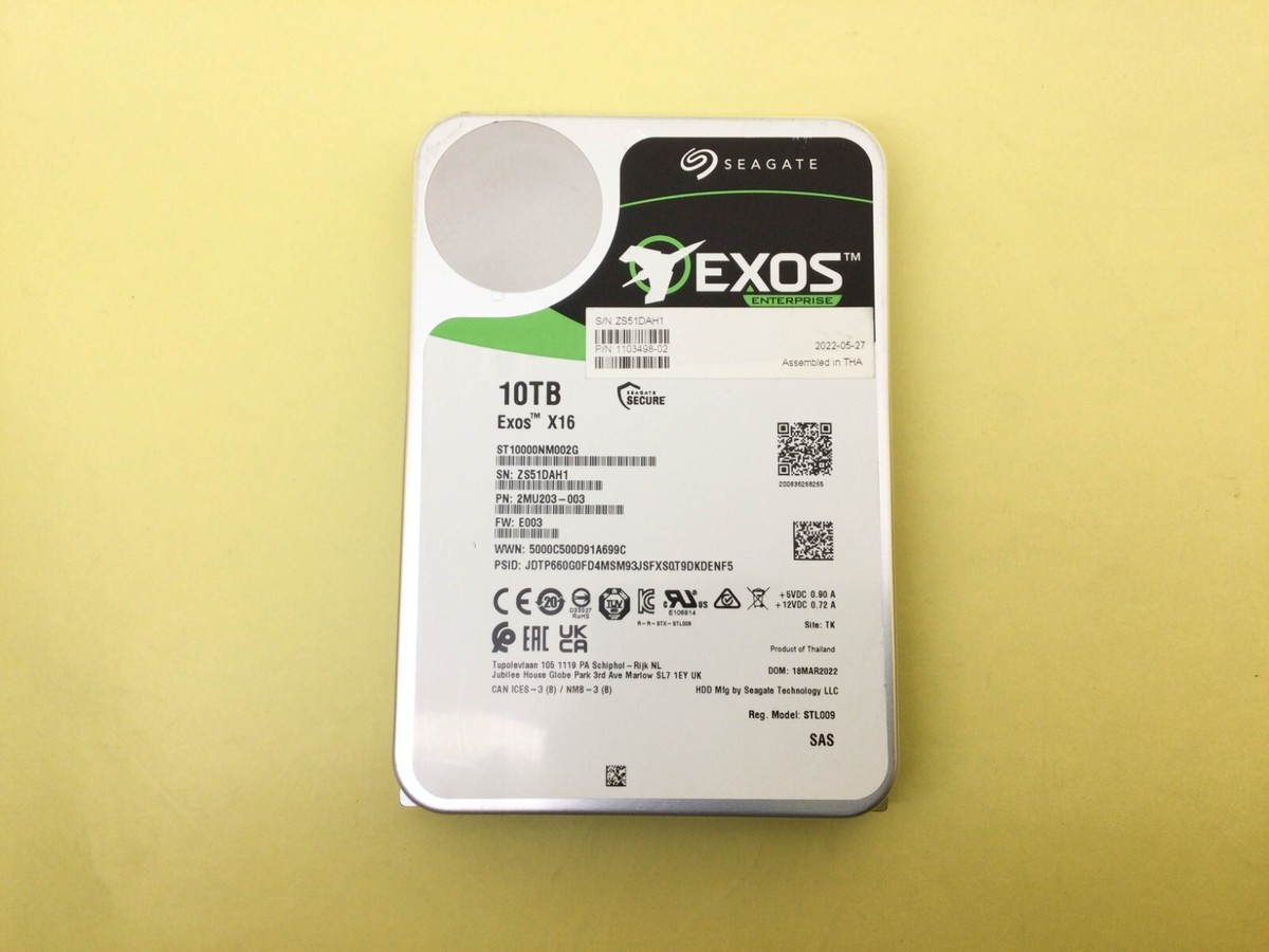 Seagate EXOS X16 10TB 7.2K SAS 12Gbps 3.5in 4KN/512E HDD