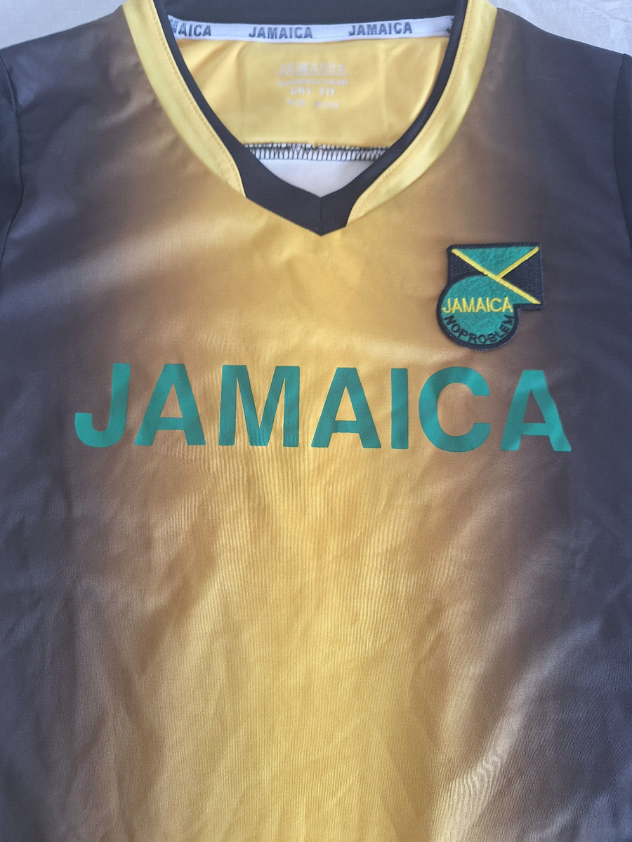 ジャマイカ　レゲエボーイズ　サッカー　Tシャツ　キイロ Jamaica FAN Jersey Green Yellow Shirt Size Boys Kids 8yo / M