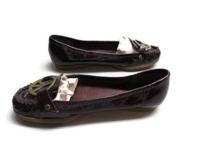 Michael Kors Burgundy Loafers Moccasins Size M Rubber Soles Patent  Leather