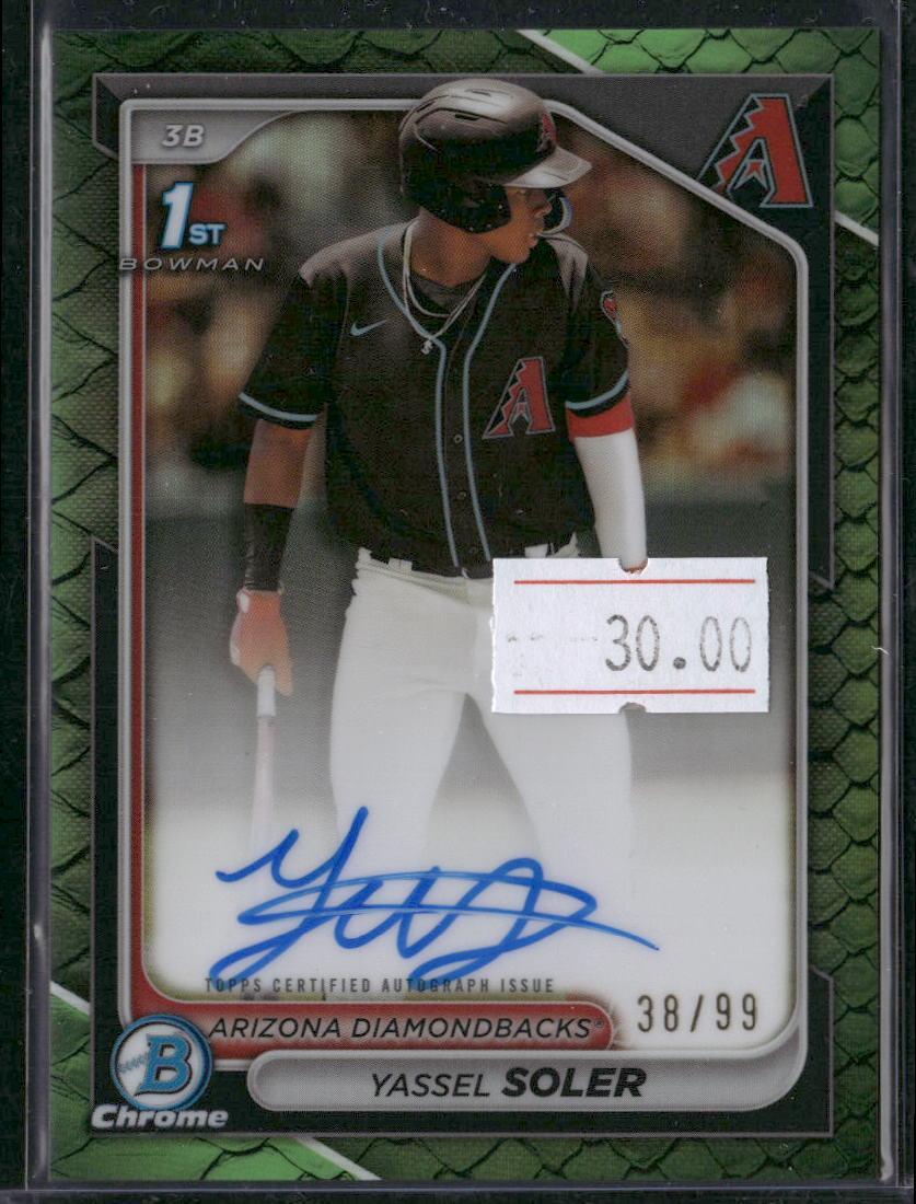 2024 Bowman Chrome #CPA-YSO Yassel Soler Prospects Auto Reptilian Green /99