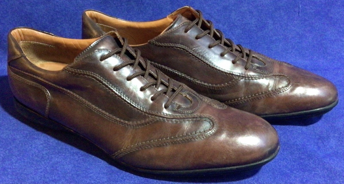 Di Bianco SPQR Brown Leather Oxford Shoes Mens Sz 11 Hand  display picture 3