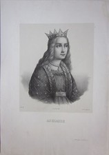 1845 ADELAIDE di Savoia Regina di Francia litografia Gemelli Doyen Isnardi
