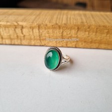 Natural Green Onyx Gemstone Ring 925 Sterling Silver Gift For Her Ring PG5785