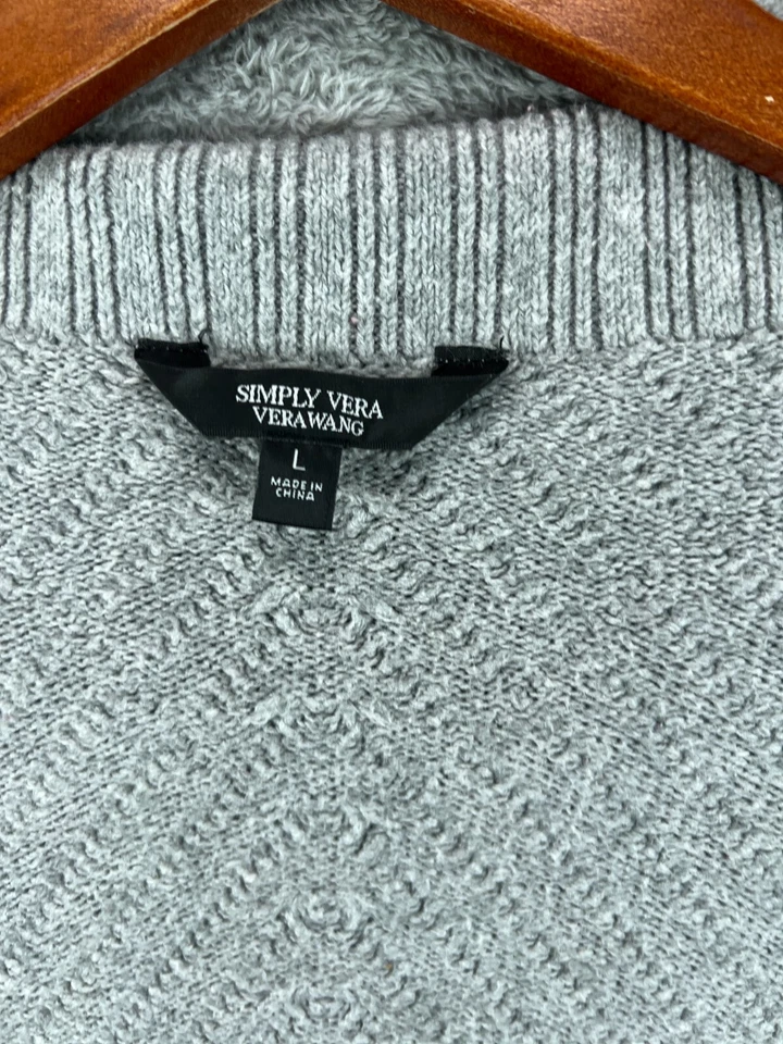 Mujer Suéteres Cárdigan Grande Vera Wang Gris Grueso Cuello Media Manga Elástico Foto 3 de 4