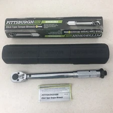 NEW Pittsburgh Pro Reversible Click Type Torque Wrench Drive 1/4” Drive