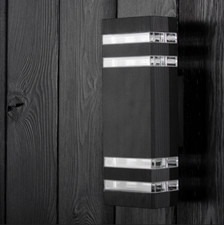 2 Way Outdoor Feature Wall Light Lantern Up Down for GU10 LED IP65 – DARK GREY