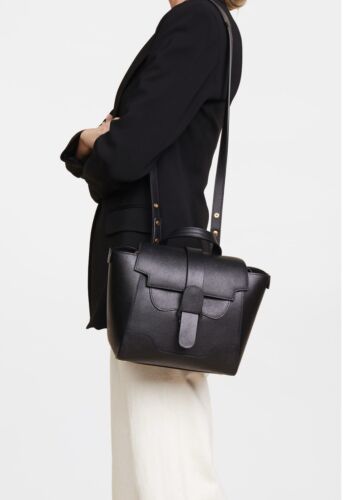 Senreve Mini Maestra Black Noir Convertible Leather Bag NWOT Pebbled Perfect - Picture 10 of 10