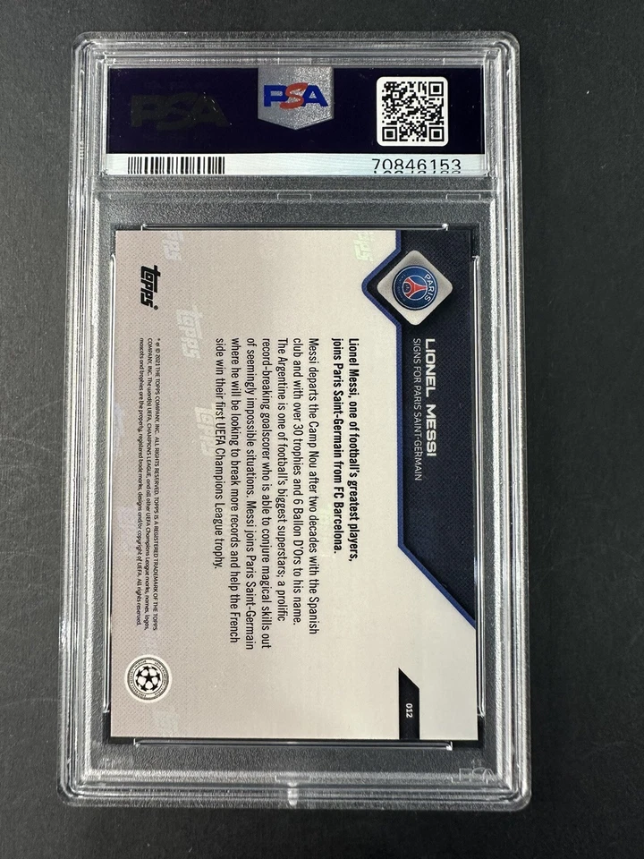2021-22 Topps Now UCL New Signings Lionel Messi #012 PSA 10 GEM MT - Image 2 of 2