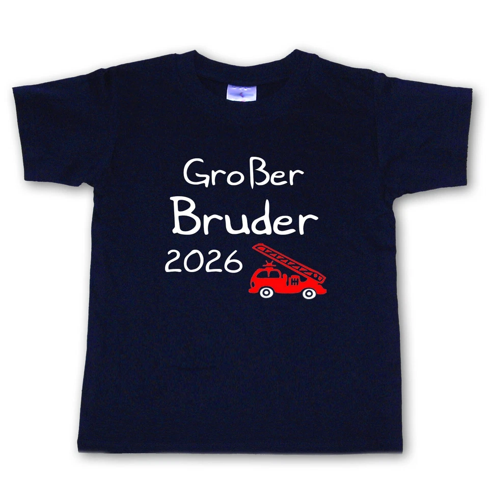 T Shirt mit Aufdruck Großer Bruder 2026 Dunkelblau WAHL Motiv Wunschname Größe - Bild 1 von 1