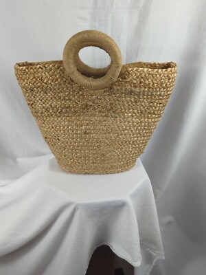 Zara tote bag Natural JUTE  Beach Summer cruise Lined boho