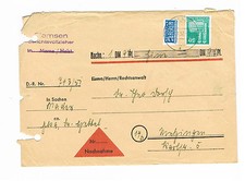 Bi-Zone Michel Number 92 Ef Nm- Fernbrief With Registraturlochung From Marne /