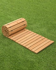 8 ft L x 17 in W Straight Wooden Garden Pathway Roll Out Garden Walkway