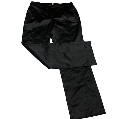 TONI DRESS Germany Black Satin Flat Front Dress Pants Womens Size 38 / 10 US