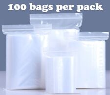 100 Bags Small Clear Reclosable Zip Seal Top Lock T-Shirt Plastic Zipper Bag