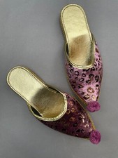 Rosa Babouche Henna Schuhe mit Bommeln - EU39 Kostüm Junggesellinnenabschiede