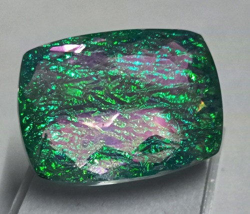 Natural Monarch Fire Opal Doublet Cushion Shape Certified 76.55 Ct Gemstone - Picture 6 of 13
