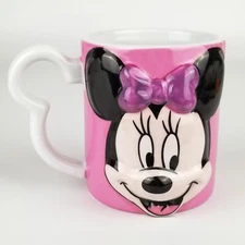 Disney Minnie Mouse 3D Pink Coffee Mug Cup 10oz Handle Monogram International