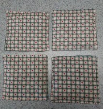 Set Of 4 Hand Made Coasters Two Sided.