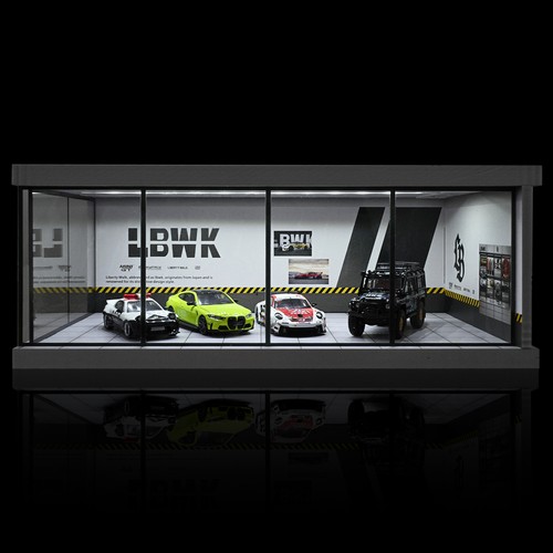 Diorama 1:64 City Car Showroom Model LED Lighting Car Garage Scene Model Display - Picture 69 of 70