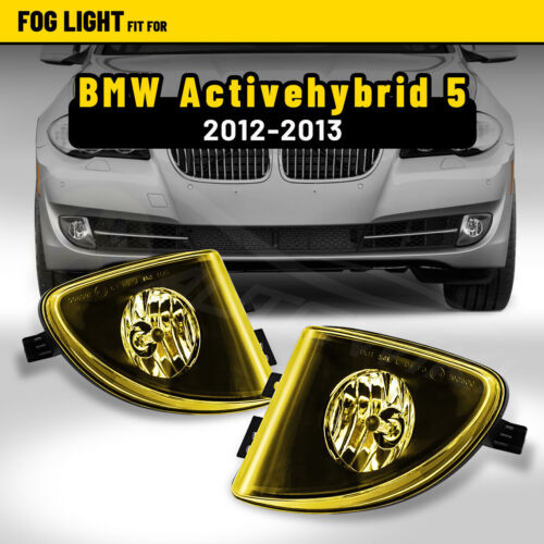 2Pcs Fog Lights For 2010-2013 BMW 5 Series F10 F11 Yellow Glass Lens Front Lamps - Picture 1 of 11
