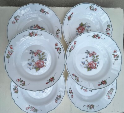 Set of 6 Arc Arcopal Provincial Soup Salad Bowls Scalloped Edge Made In France