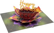 3D Pop-Up Happy Diwali Card – Handmade Hindu Design, Perfect Diwali Gift