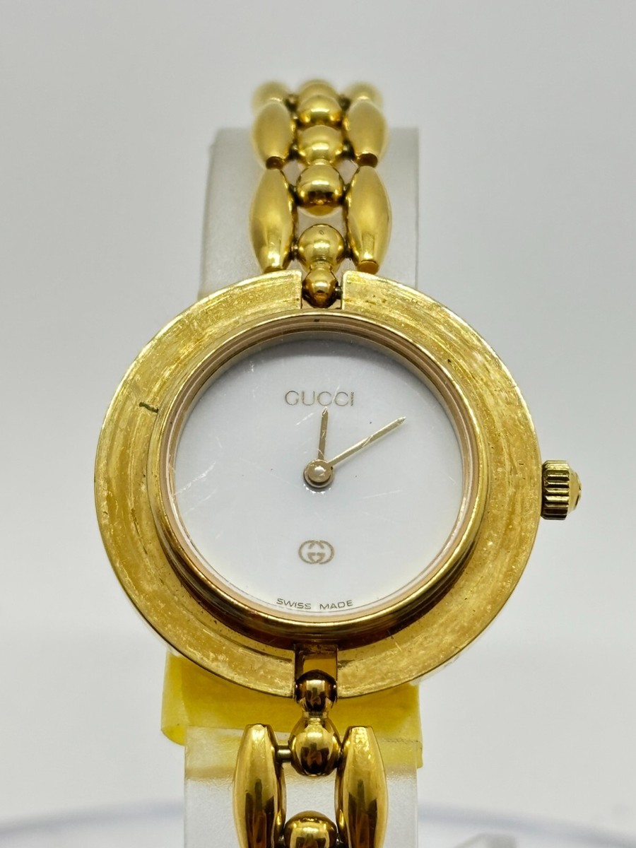 Read] GUCCI 11/12 Change Bezel Watch White Dial metal Used Working