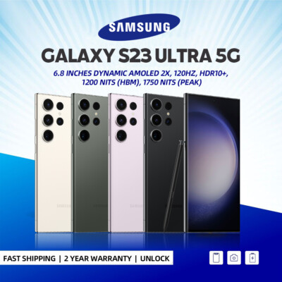 NEW Samsung Galaxy S23 Ultra 5G 256/512GB S918U1 Factory Unlocked GSM CDMA FAST