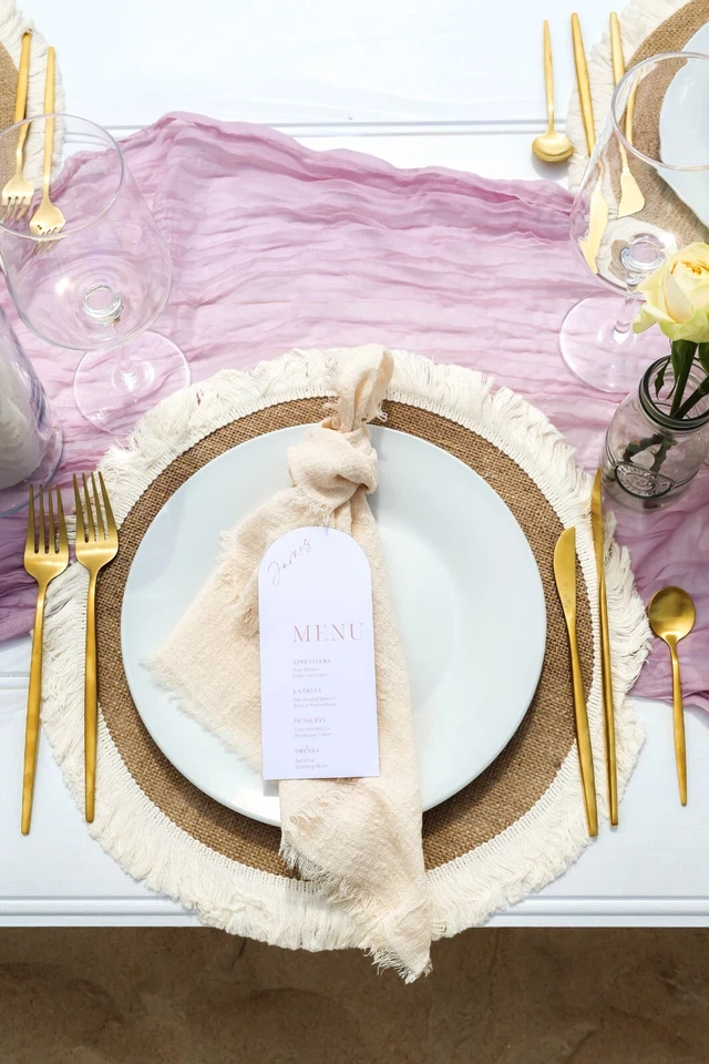 Table Mat Lace Placemat Set Natural Jute Woven Tableware Mat Round 38cm AU - image 3 of 4