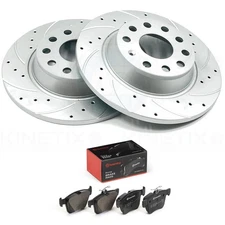 FOR VW T-ROC 2.0 TSI 2017+ REAR DRILLED GROOVED DISCS BREMBO PADS 272mm x 10mm