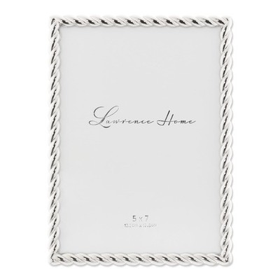 Lawrence Frames Rope Design Metal Frame 5X7 Silver 710057