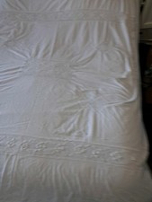 Hand Made Hand Embroidered Linen Bedspread