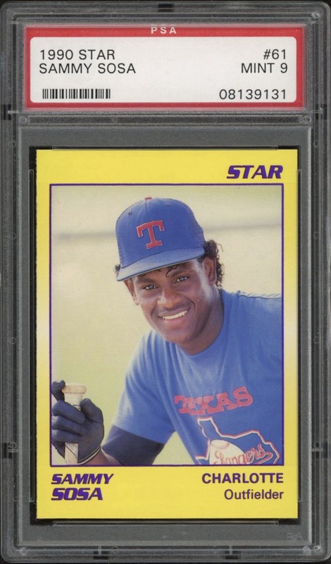 1990 Star Sammy Sosa Rookie RC #61 PSA 9 Mint Texas Rangers