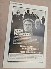 1975 UNITED ARTISTS- THE KILLER ELITE W/ JAMES CAAN & ROBERT DUVAL- PRESSBOOK