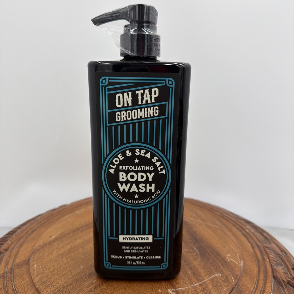 On Tap Grooming Aloe & Sea Salt Exfoliating Body Wash, 32oz