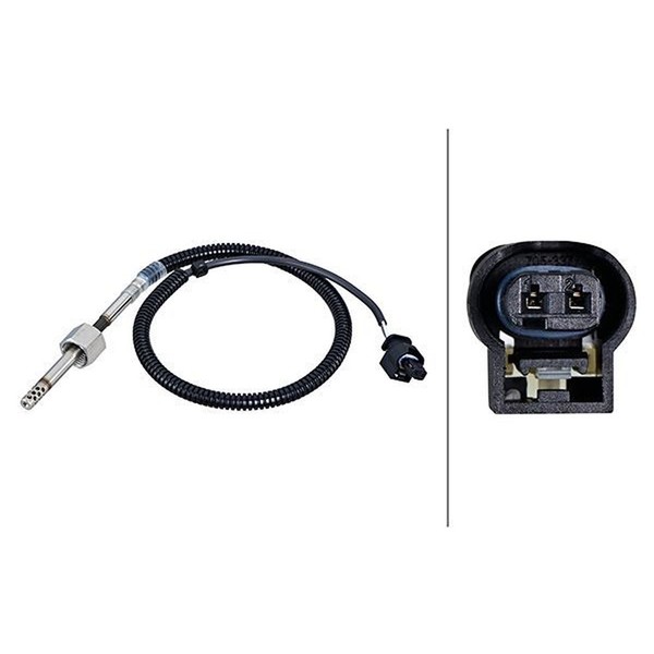 Sensor Abgastemperatur Geschraubt 2-Polig 530 Mm Kabel Hella FüR U.A. MB GLC-image