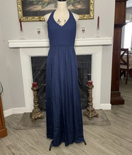 White by Vera Wang Bridesmaid Dress Halter Blue Dress 8