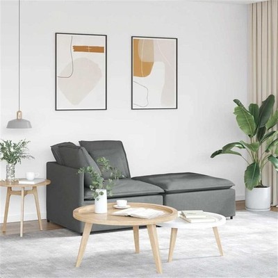 Pemberly Row Contemporary Modular Oversized Sofa in Dark Gray Fabric