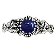 Natural Lapis Lazuli - Afghanistan 925 Sterling Silver Ring s.6 Jewelry R-1292