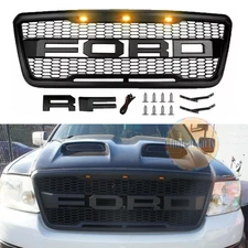 Raptor Style Grill Front Bumper Grille For Ford F150 2004-2008 Black w/Letters