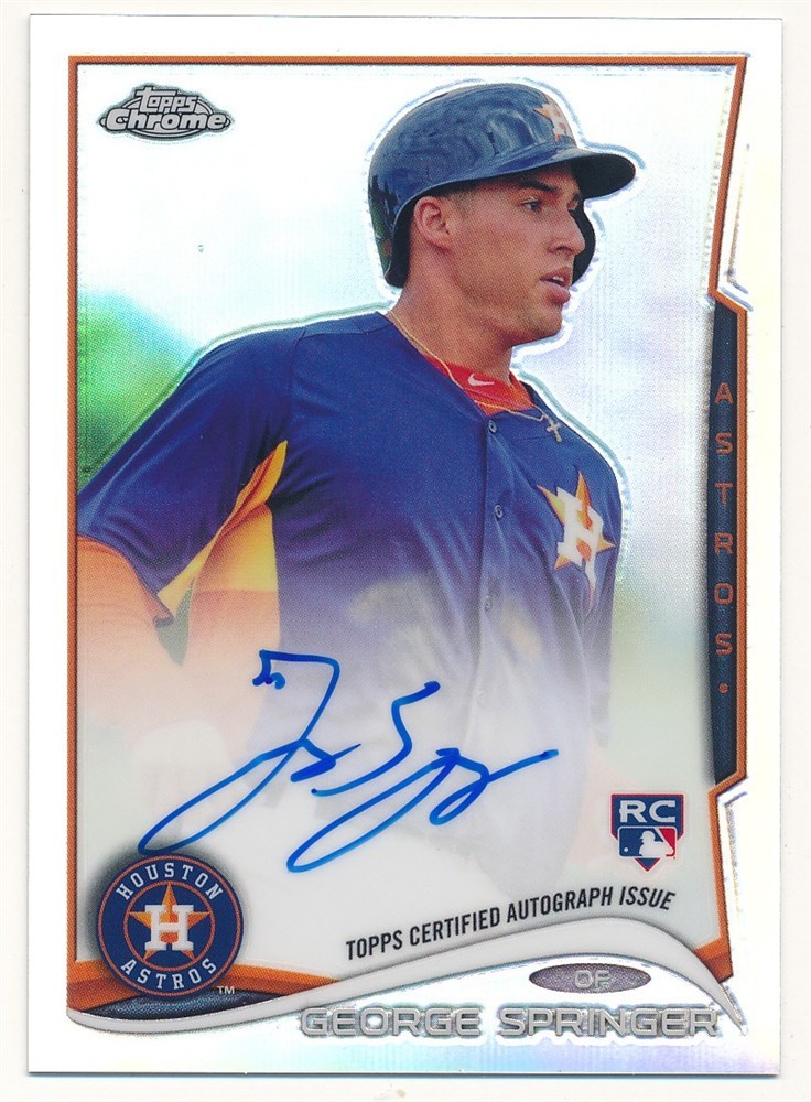 GEORGE SPRINGER 2014 TOPPS CHROME RC ROOKIE REFRACTOR AUTOGRAPH SP AUTO #314/499